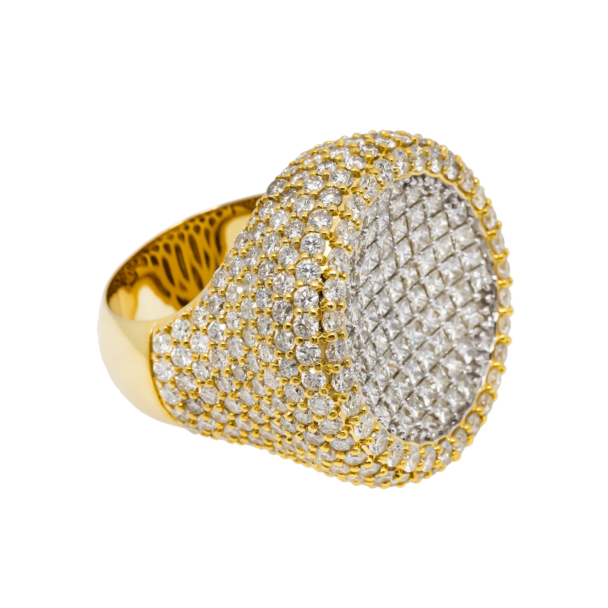 10K GOLD ROUND DIAMOND STATEMENT RING 13.09 CT