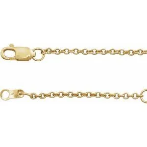 10K Yellow 1.5 mm Cable 16" Chain