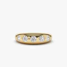 14k Dome Chunky Statement Diamond Ring