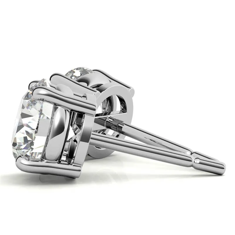 14K White Gold 0.25ctw Diamond Stud Earrings in Four Prong Basket Settings