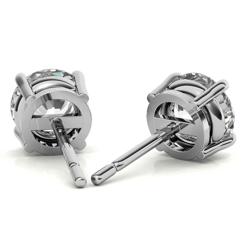 14K White Gold 0.25ctw Diamond Stud Earrings in Four Prong Basket Settings