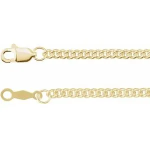 14K Yellow 2.25 mm Curb 16" Chain