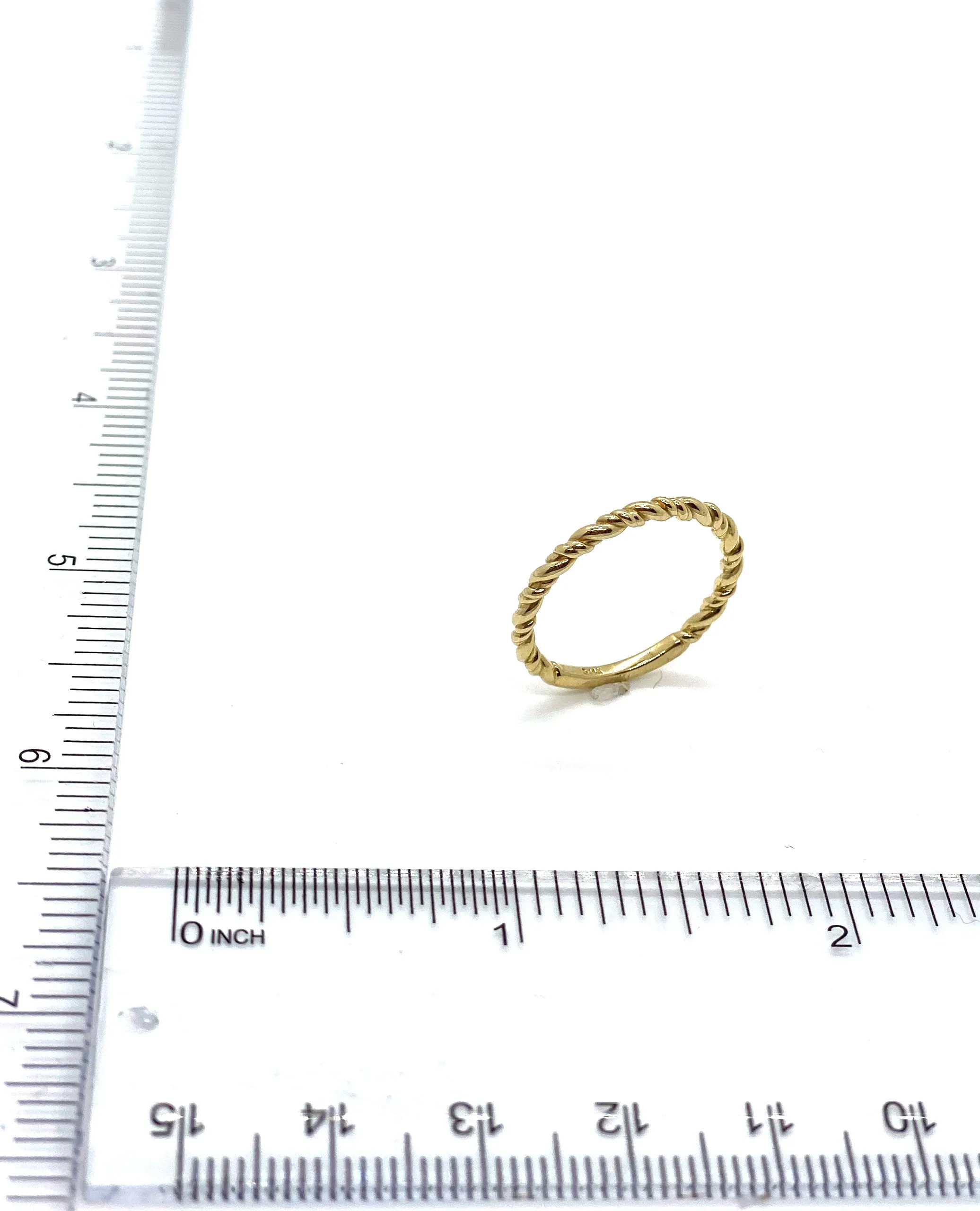 14K Yellow Gold 2mm Stackable Rope Ring