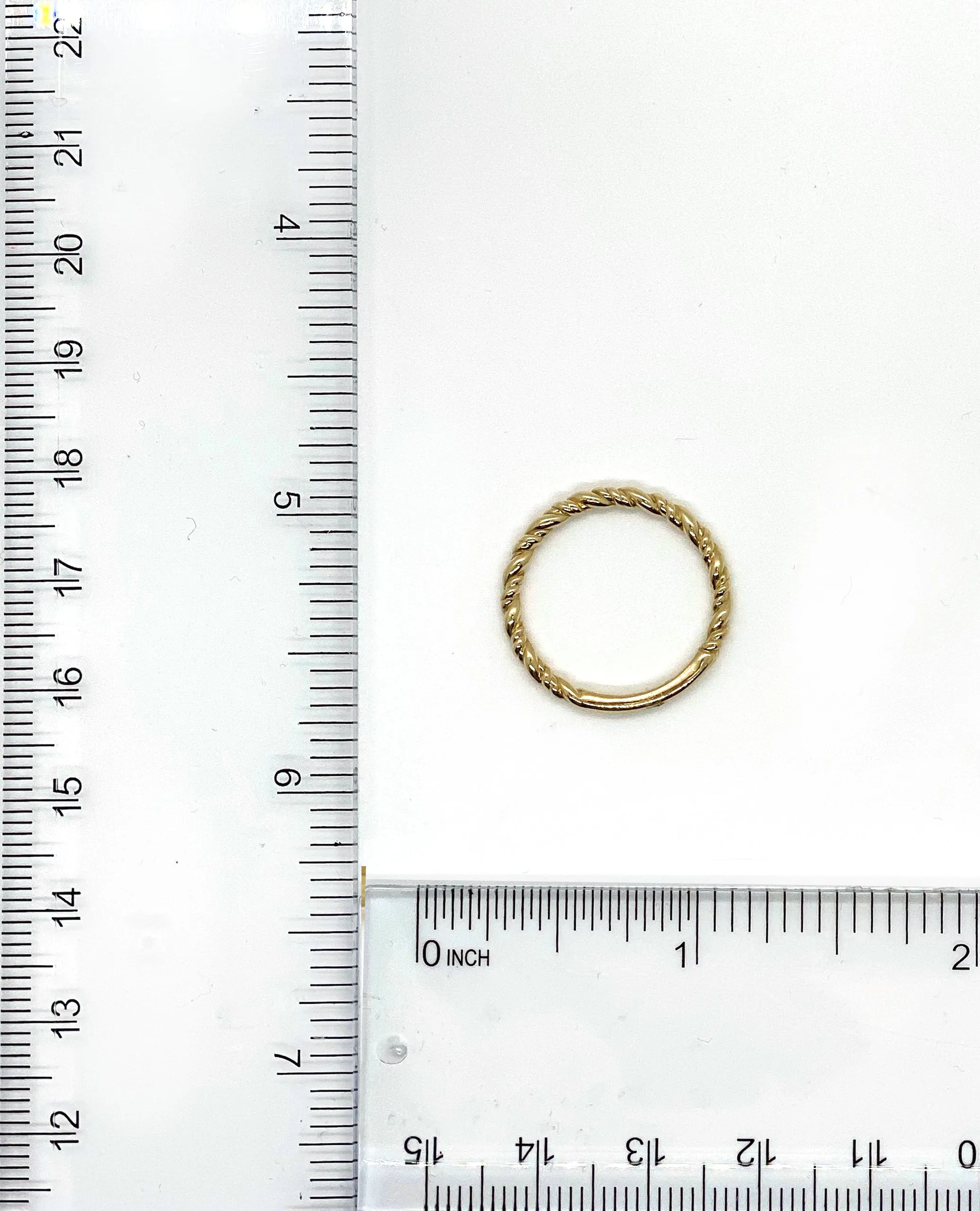 14K Yellow Gold 2mm Stackable Rope Ring