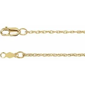 18K Rose 1.25 mm Rope 16" Chain