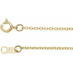 18K Yellow 1 mm Cable 20" Chain