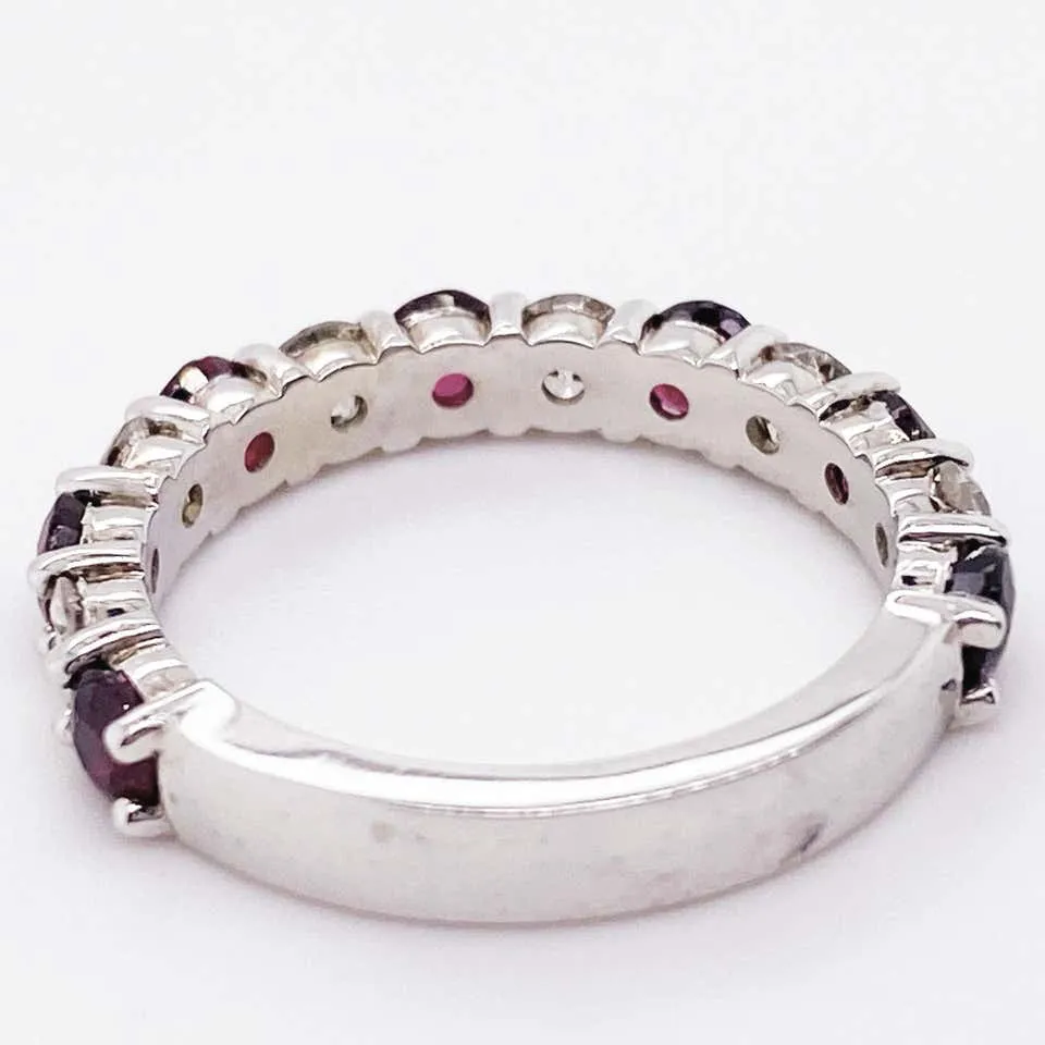 3/4 Ruby & Diamond Stackable Band