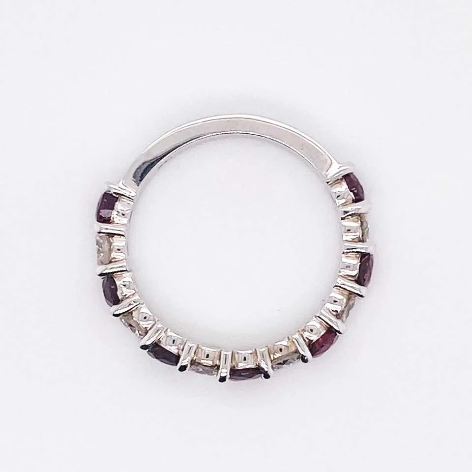 3/4 Ruby & Diamond Stackable Band