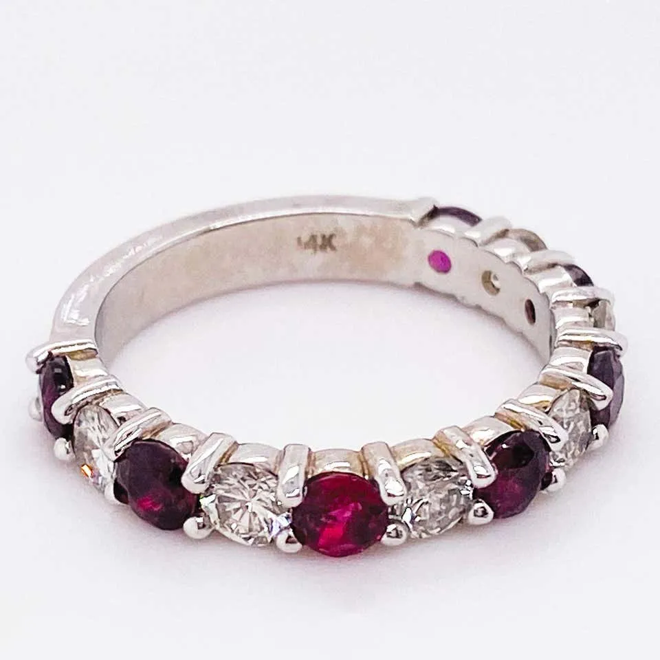 3/4 Ruby & Diamond Stackable Band