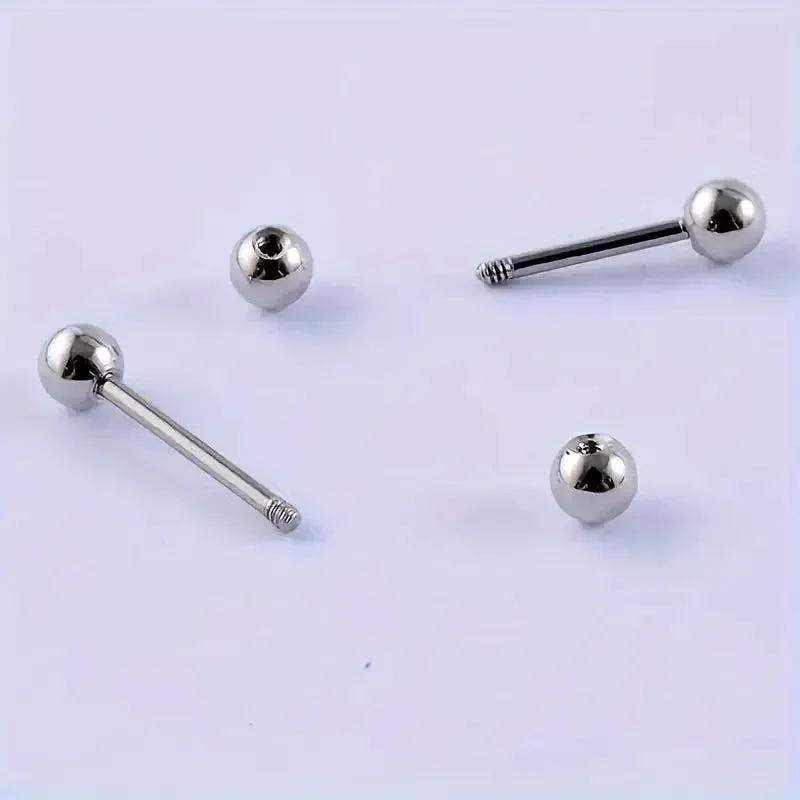 4Pcs/Set Hip Hop Stainless Steel Stud Earrings With Small Ball For Men Cartilage Stud Earrings