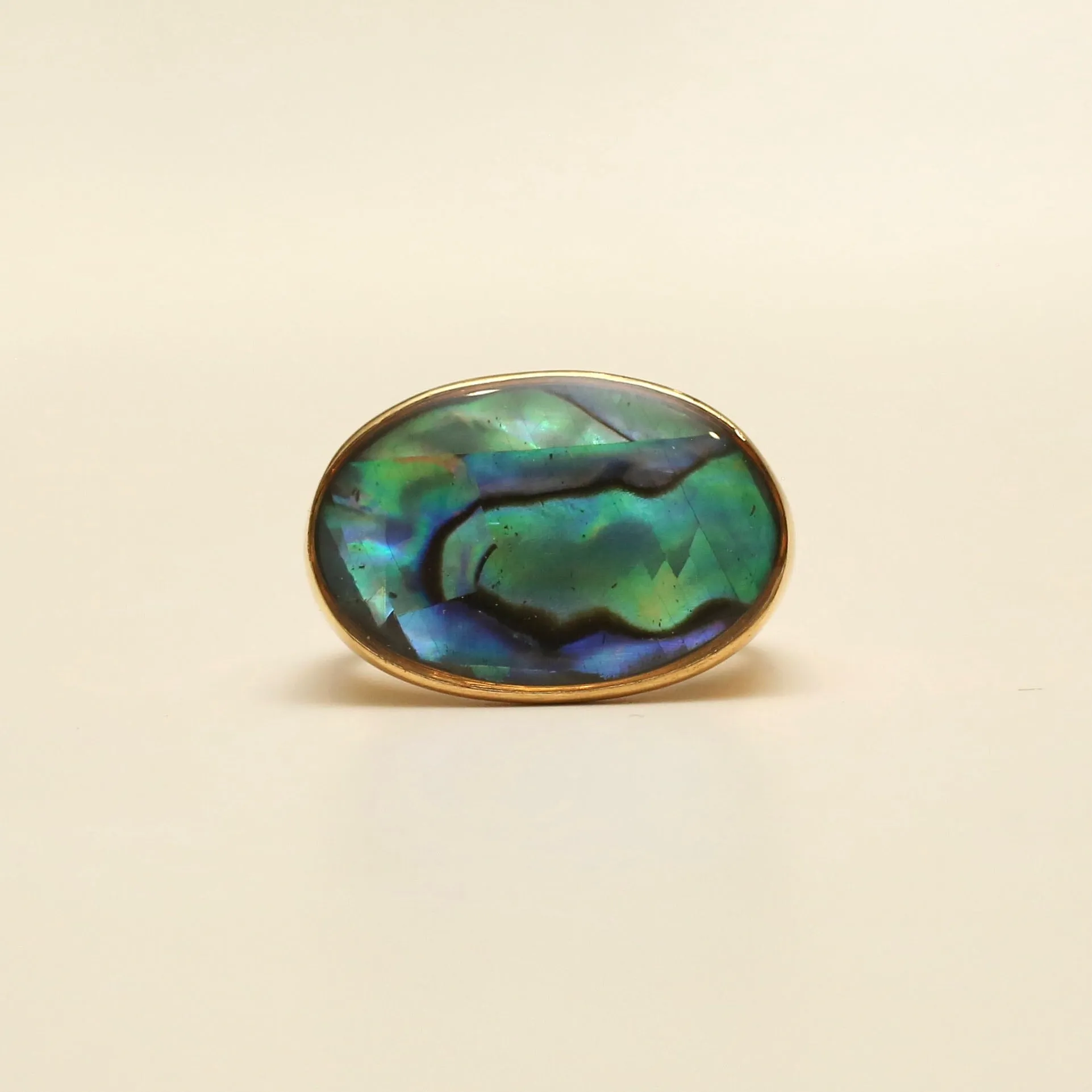 Abalone Oval Signet Ring