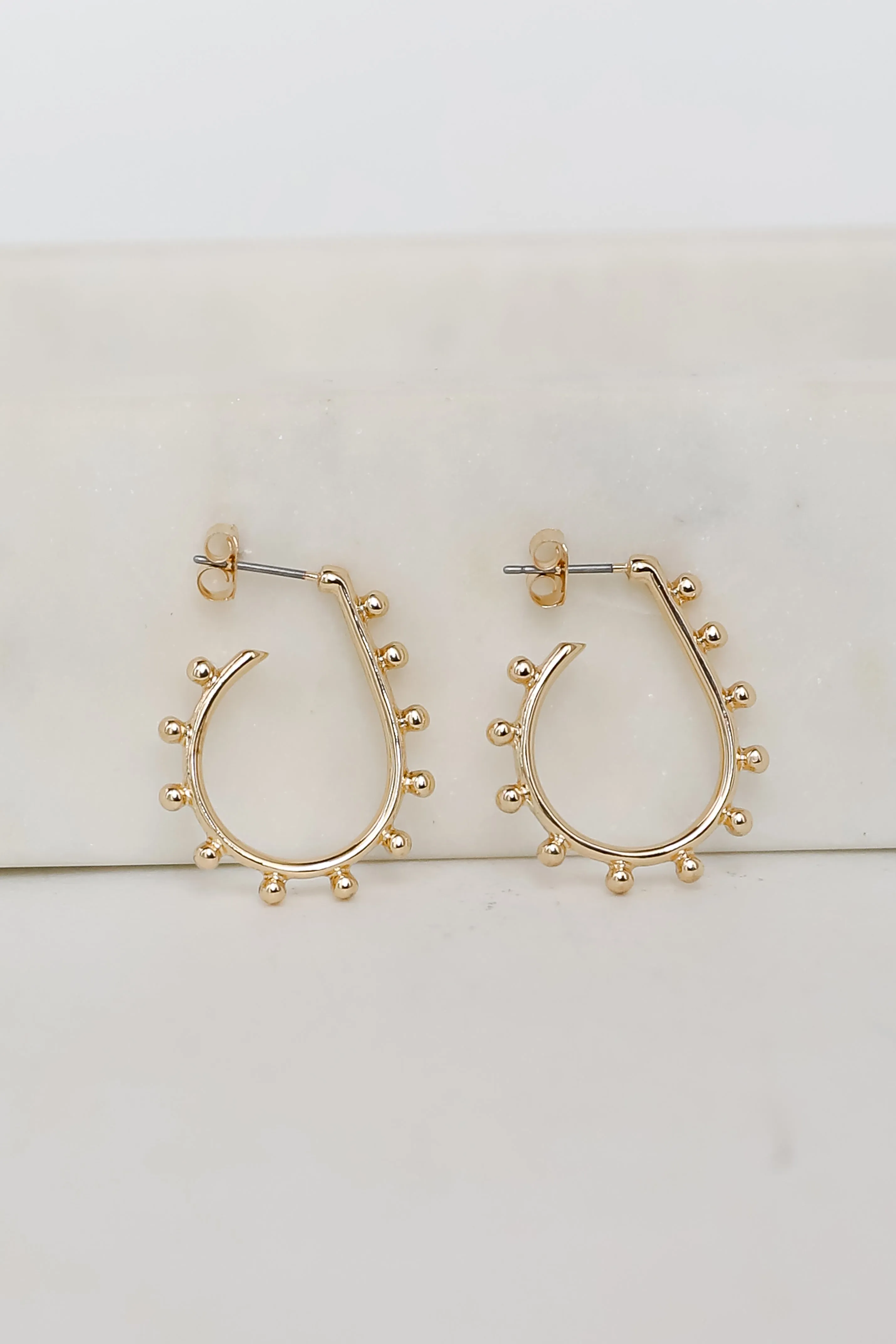 Alyssa Gold Teardrop Hoop Earrings