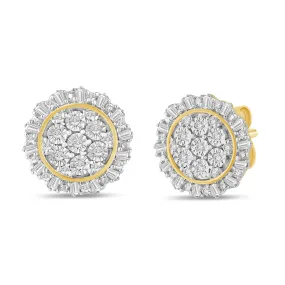 Bezel Surround Stud Earrings with 1/4ct of Diamonds in 9ct Yellow Gold