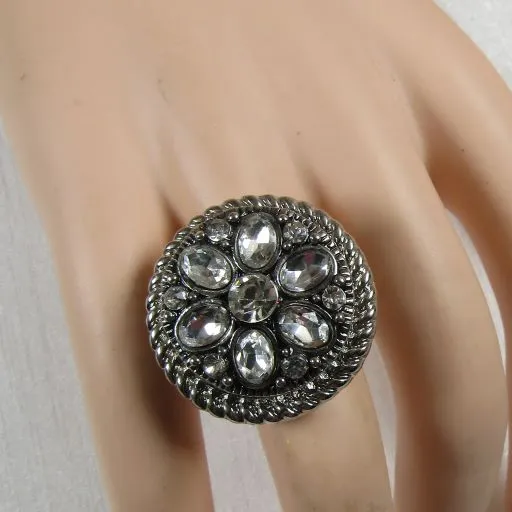 Bling Jewelry Rhinestone  Adjustable Statement Ring