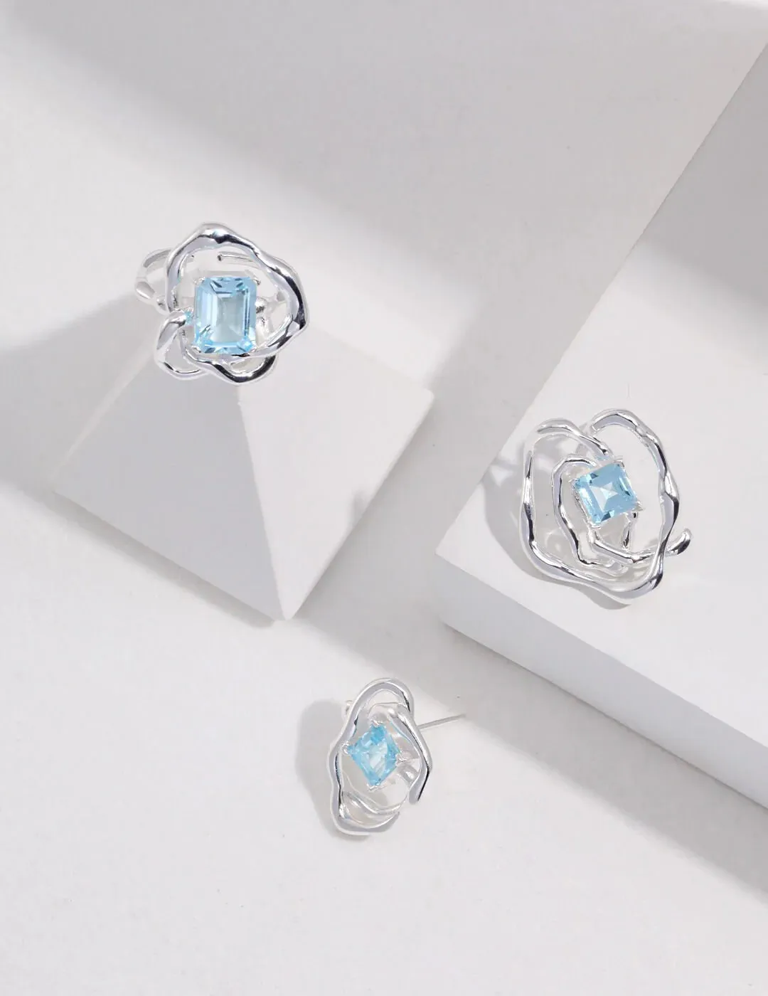 Blue Topaz Statement Ring