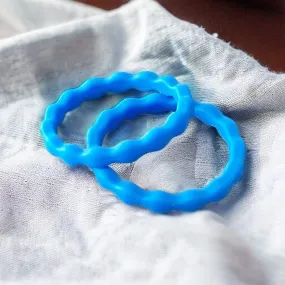 Blue Wave Silicone Ring Set