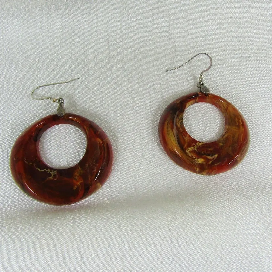 Bold Copper & Gold Hoop Earrings