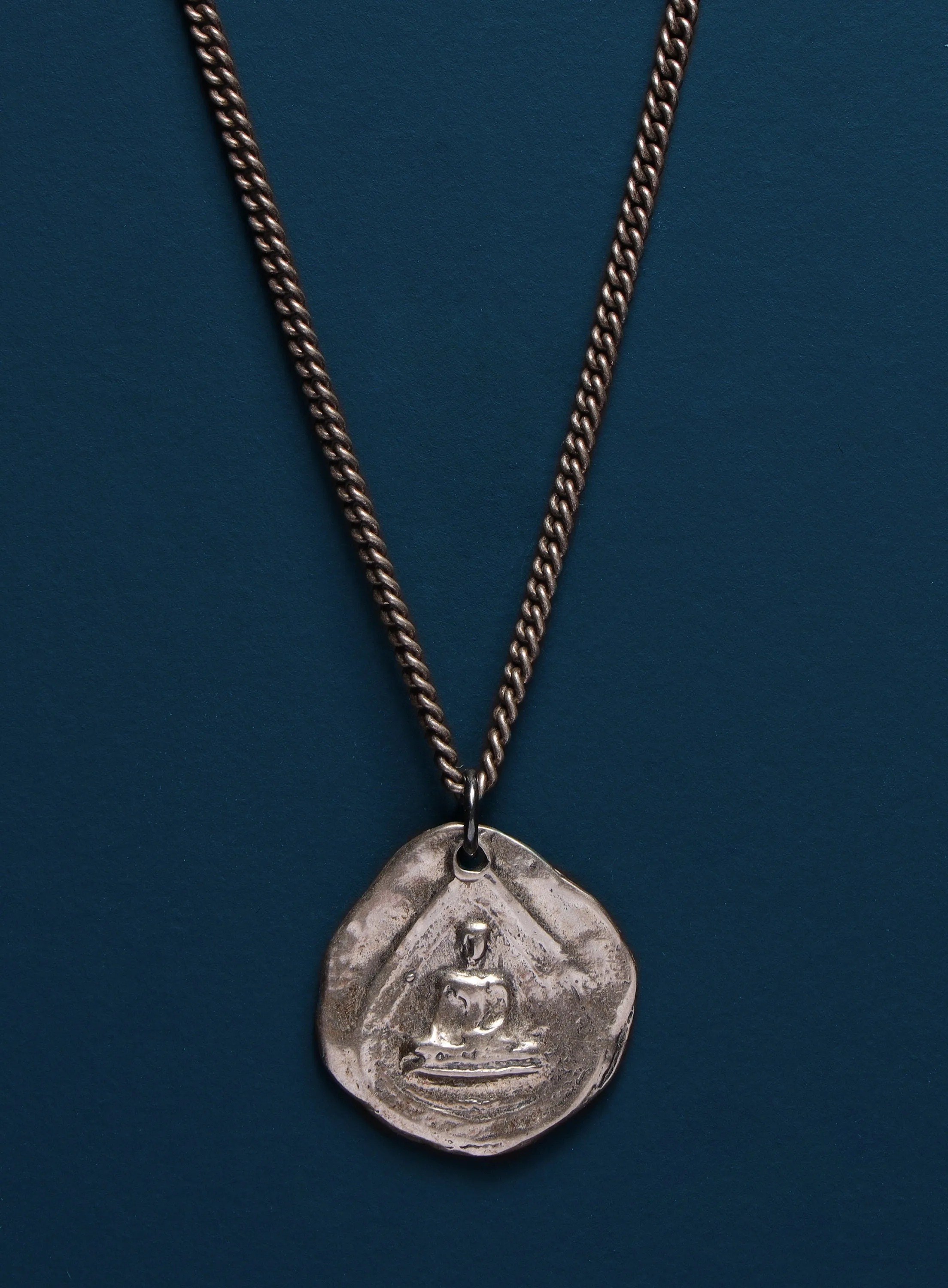 Buddha Pendant front and heart on the back necklace