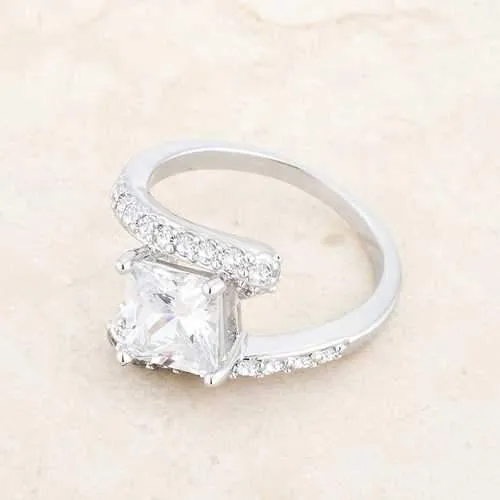 Caroline 2.3ct CZ Rhodium Statement Ring