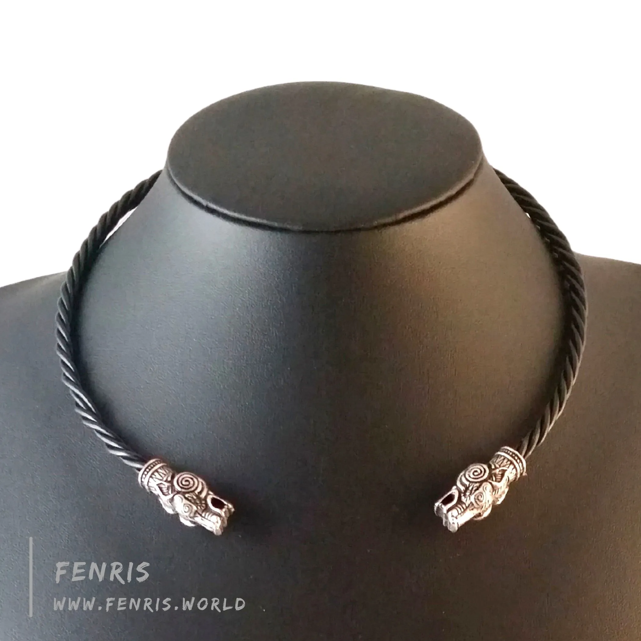 Celtic Torc Silver Wolf Necklace Bracelet Set  | Fenris