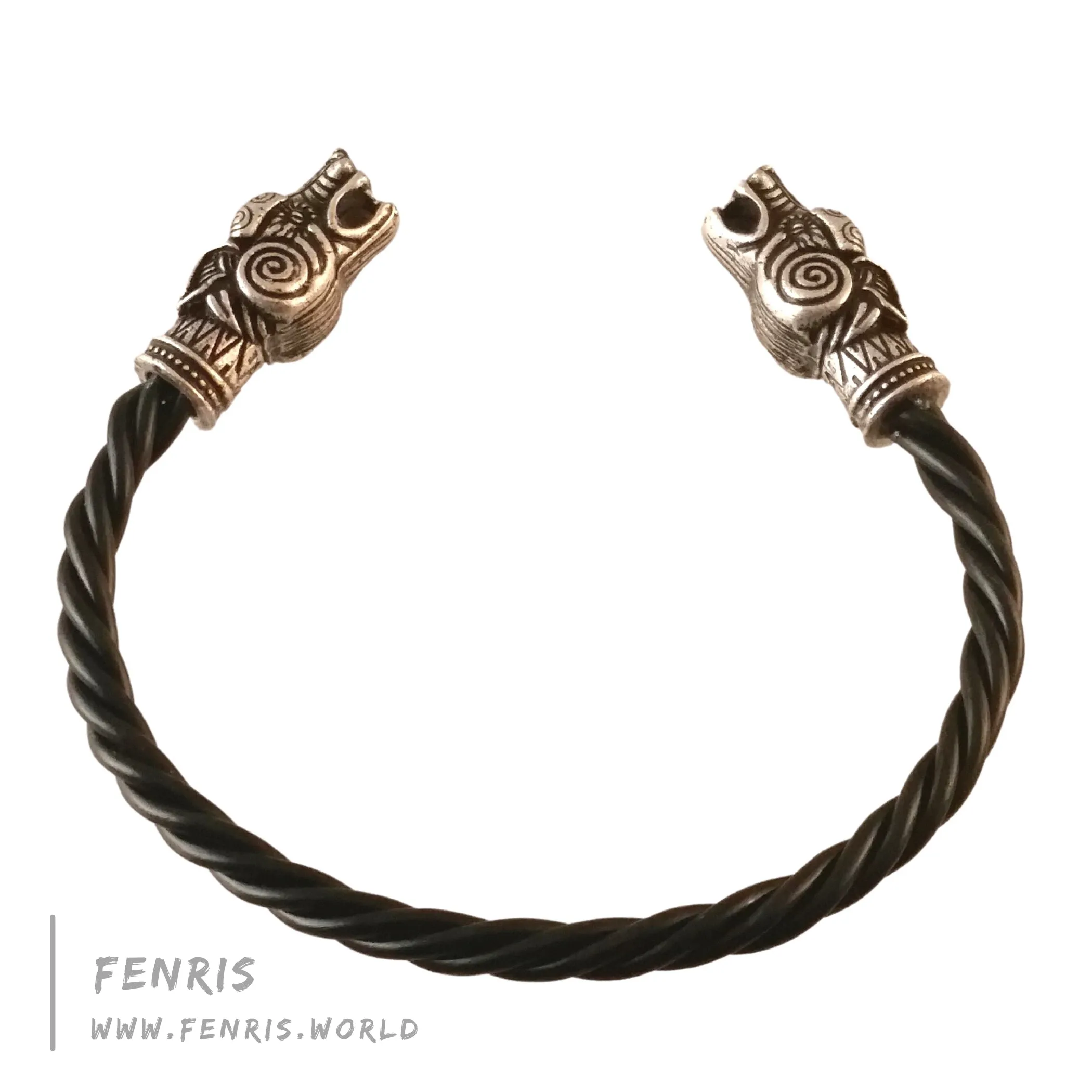 Celtic Torc Silver Wolf Necklace Bracelet Set  | Fenris