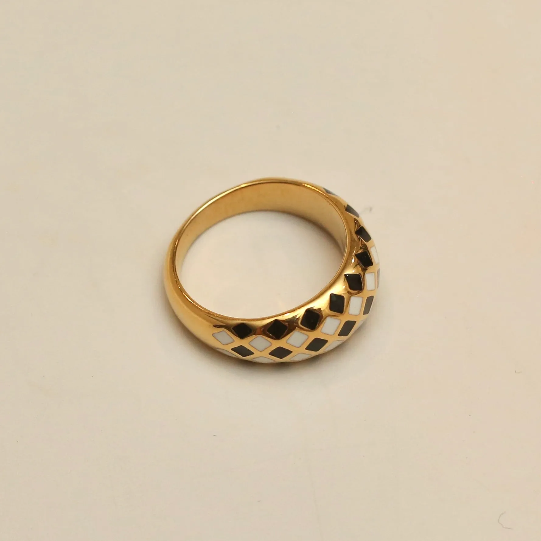 Checkered Dome Ring