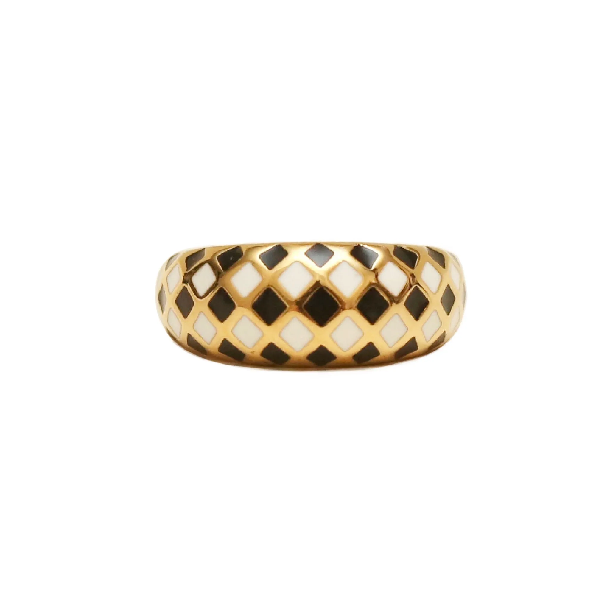 Checkered Dome Ring