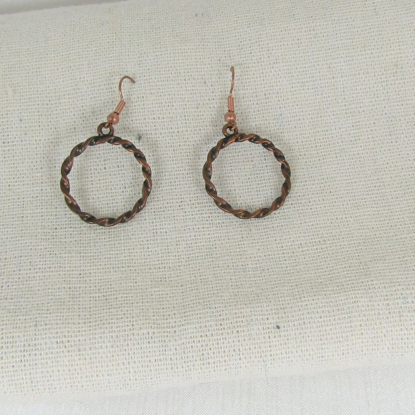 Copper Rope Circle Hoop Earring