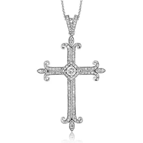 Cross Pendant in 18k Gold with Diamonds