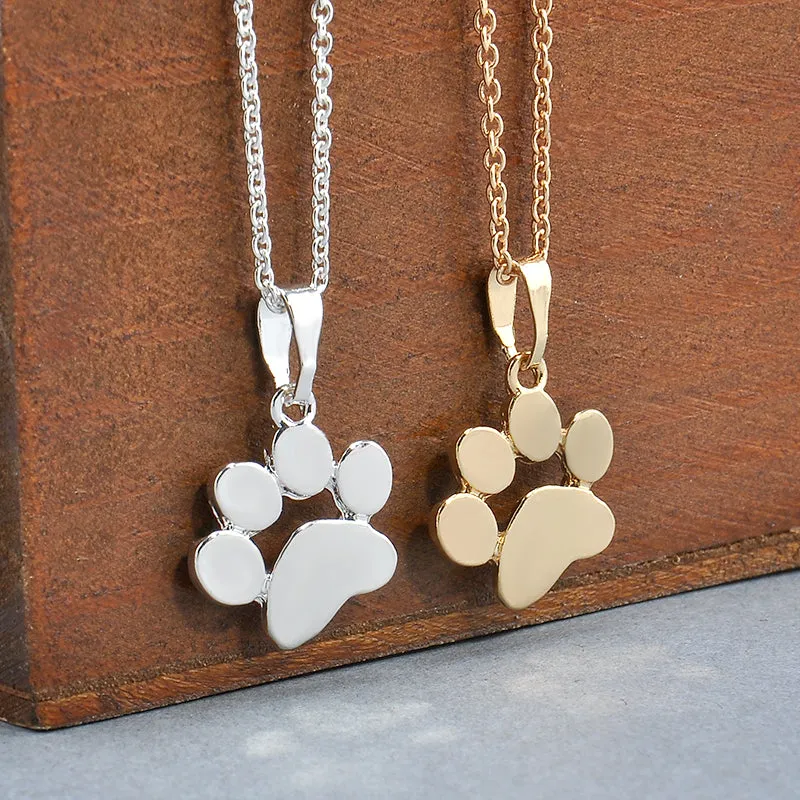 Cute Pets Dogs Footprints Paw Chain Necklace