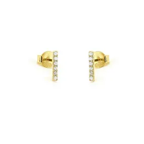 CZ Diamond Bar Stud Earrings