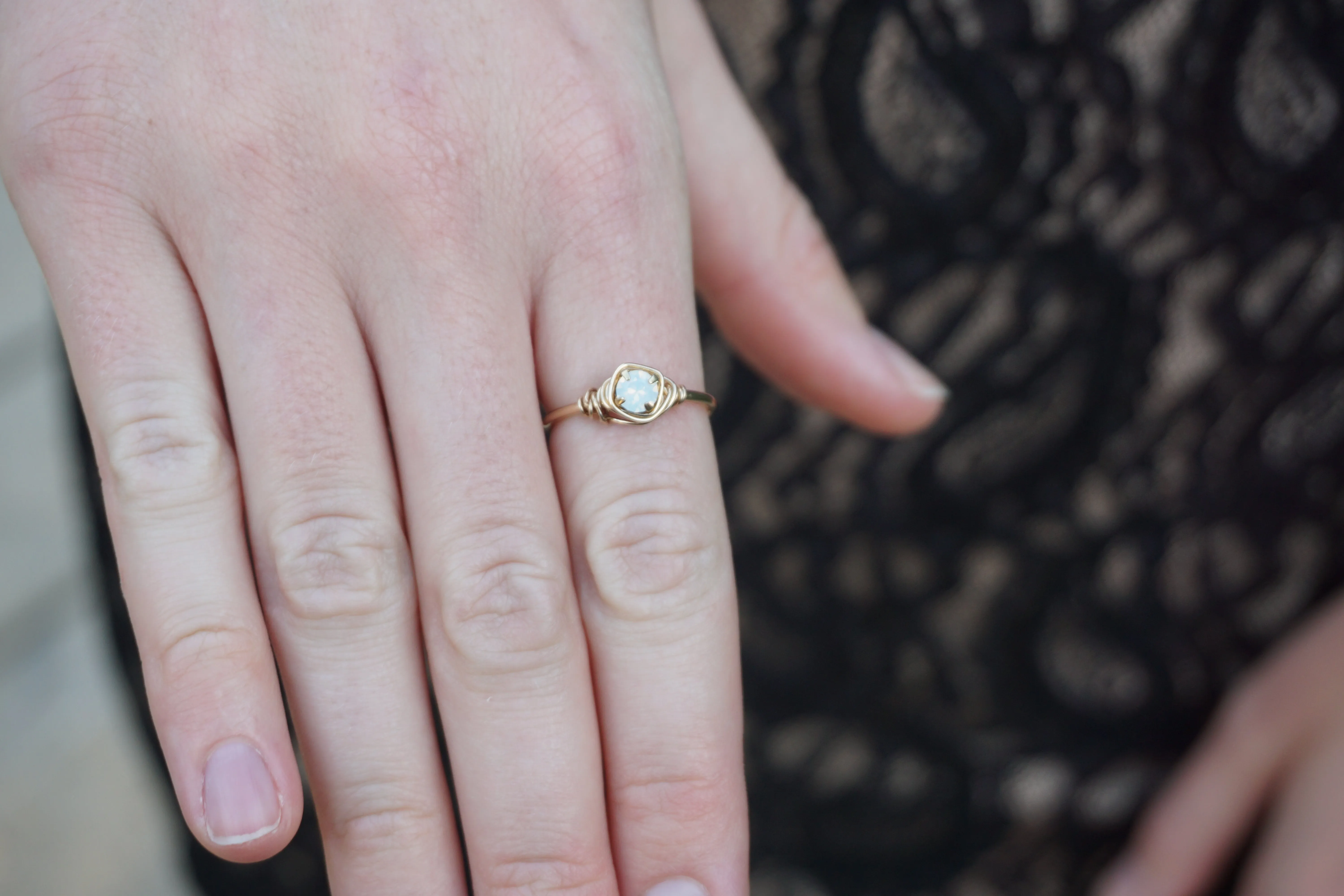 Dainty Opal Ring