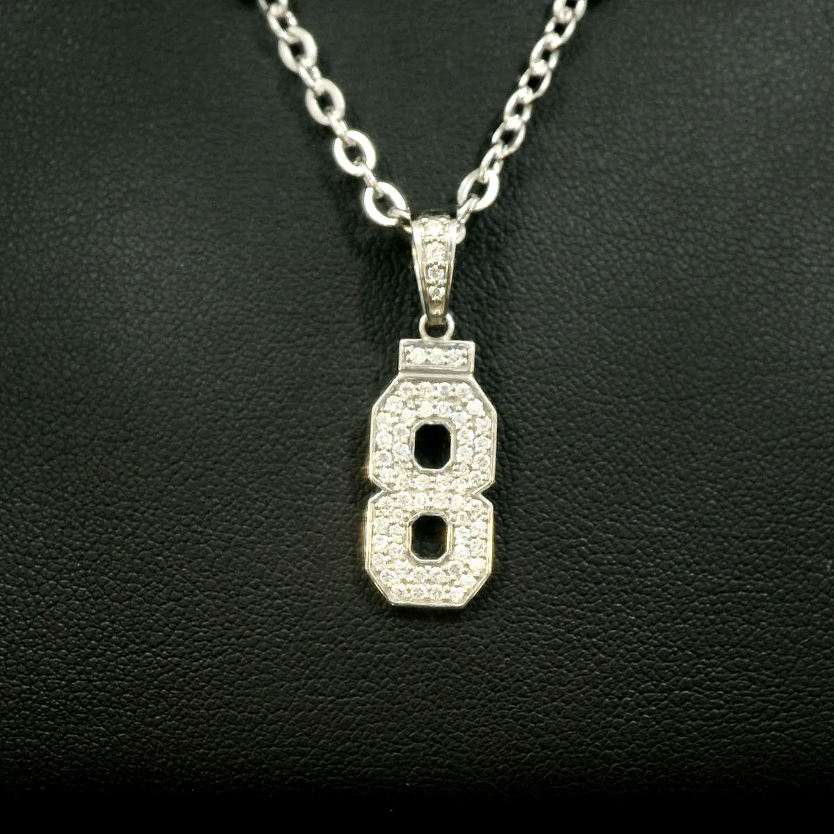 Diamond Studded Jersey Number Necklace | Silver | Ready To Ship