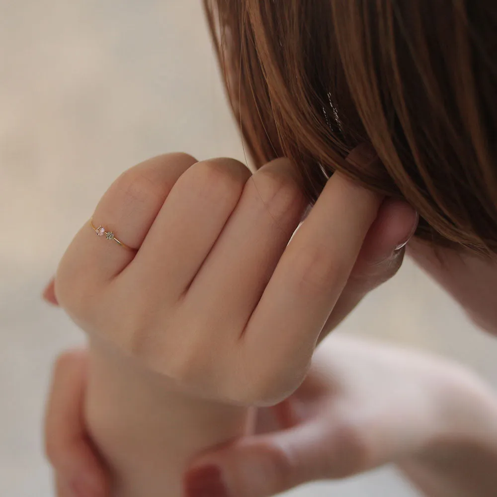 Double Stone Pinky Ring