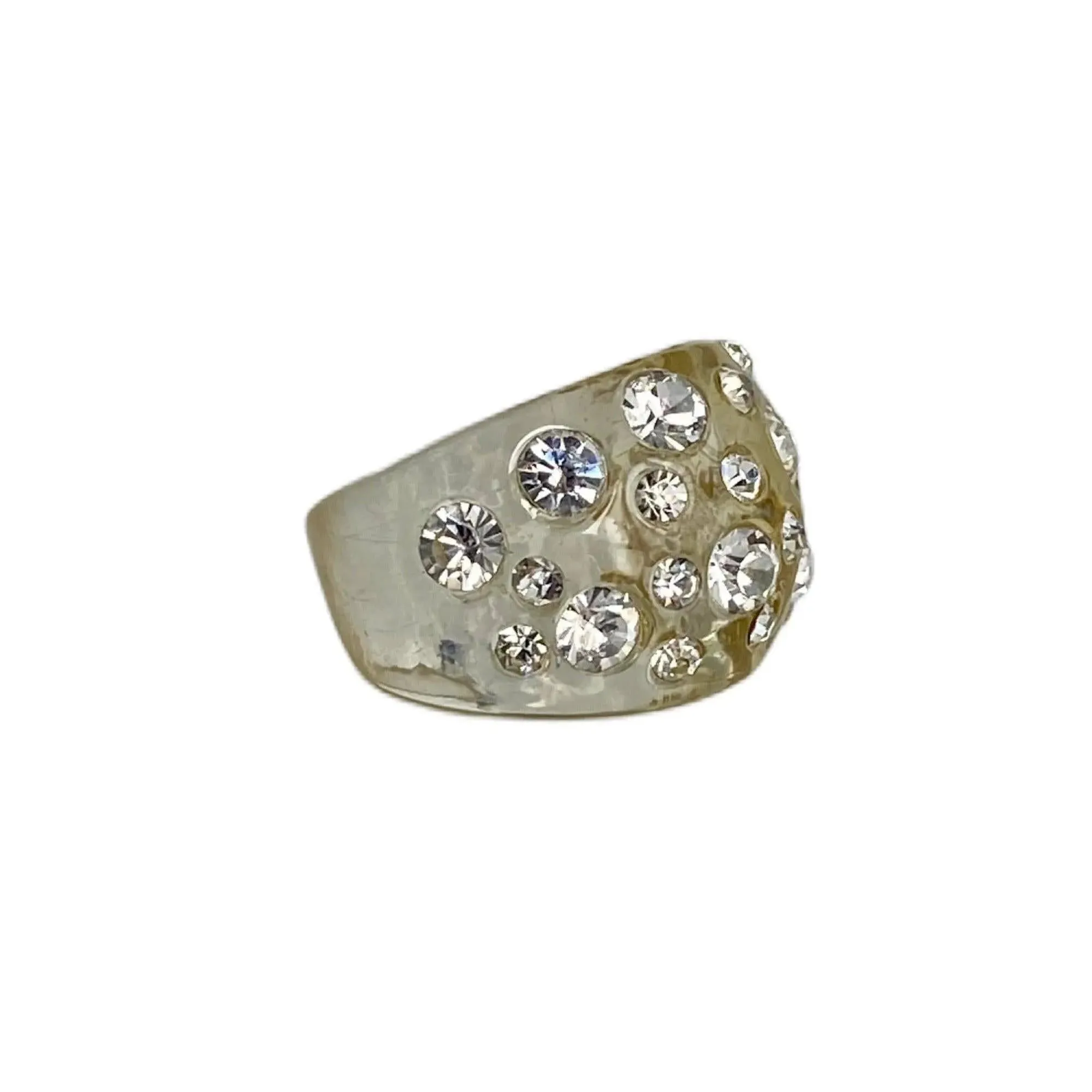 Embellished Sparkly Acrylic Statement Ring