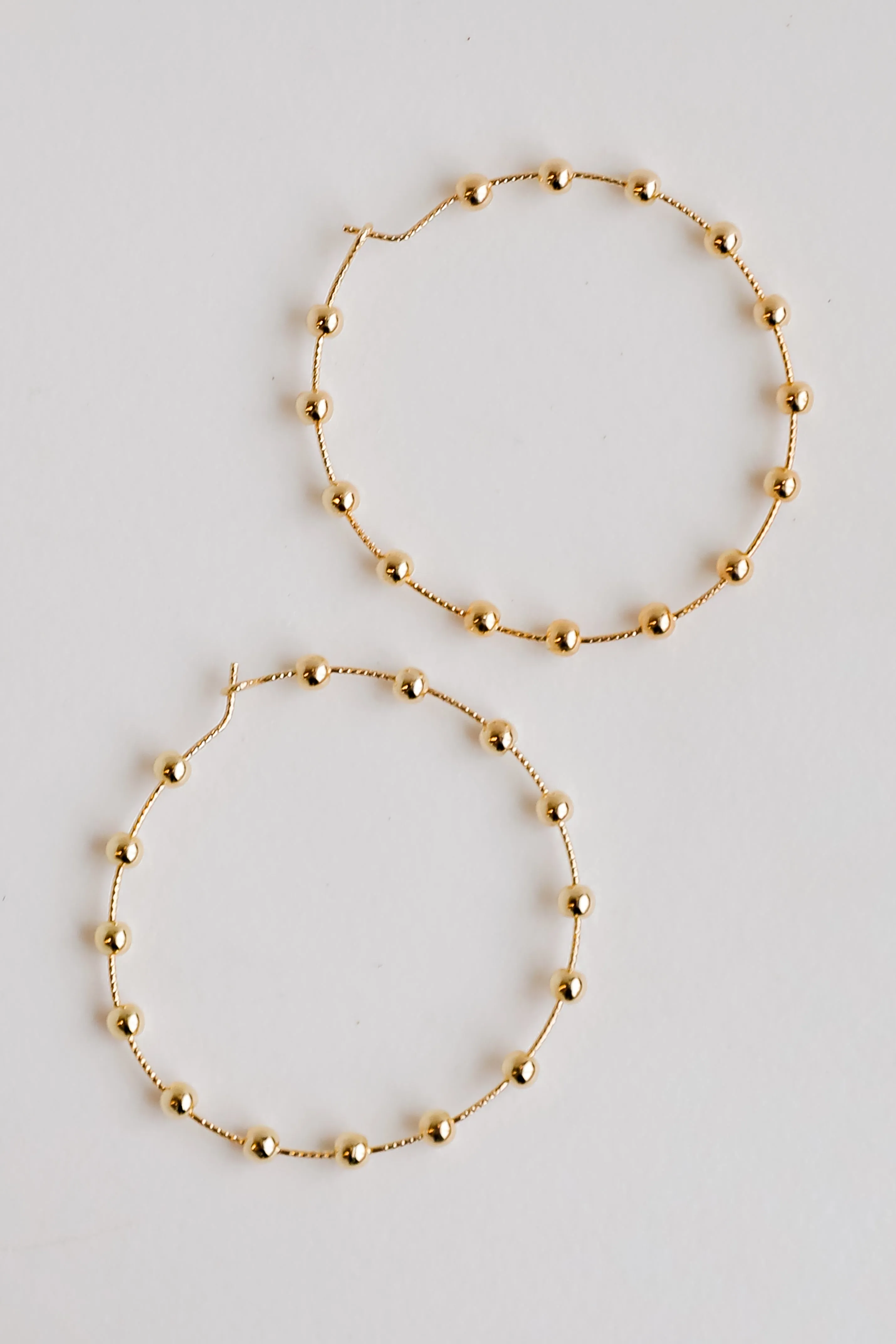 FINAL SALE - Alyssa Large Gold Ball Hoop Earrings