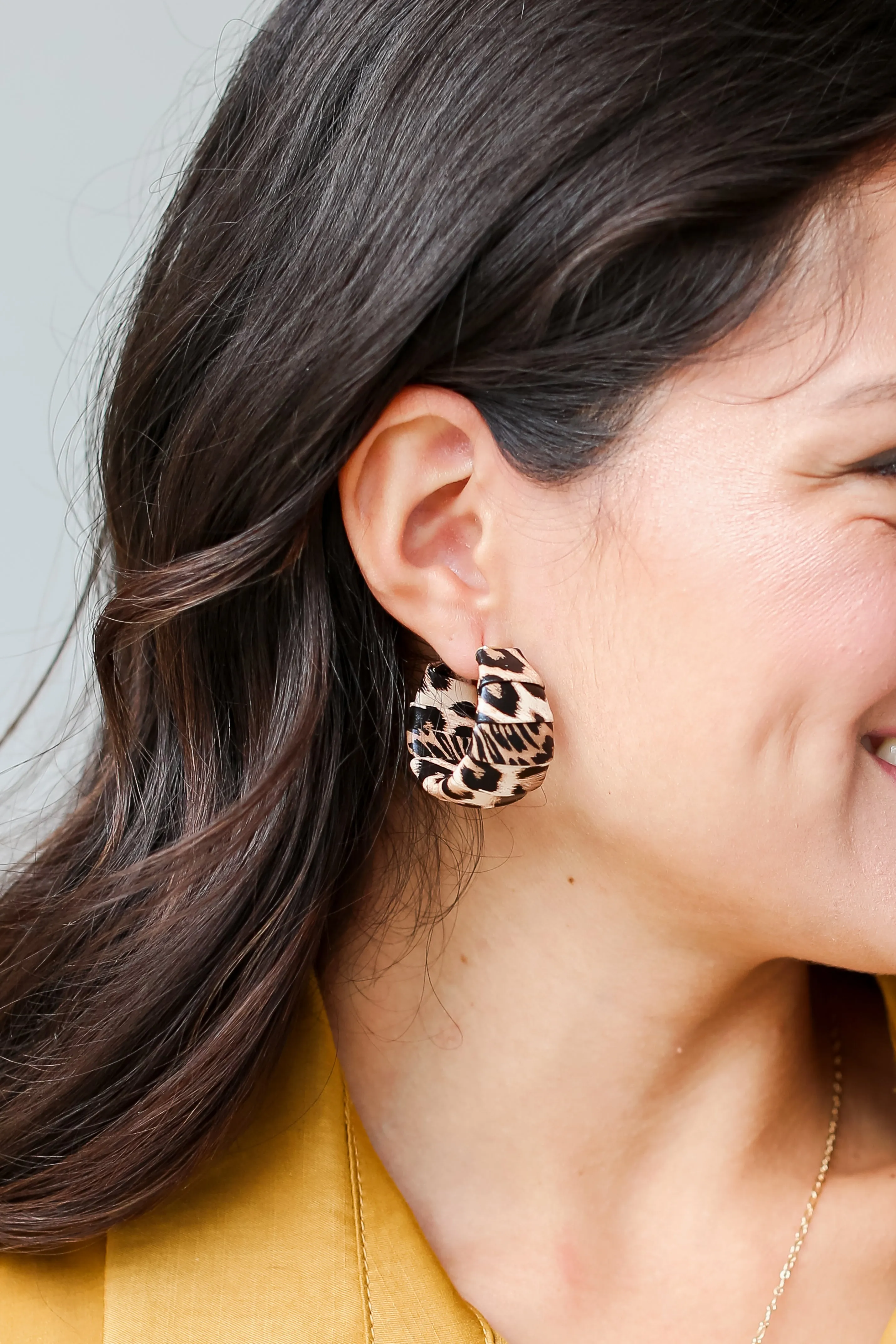 FINAL SALE - Daniela Leopard Hoop Earrings