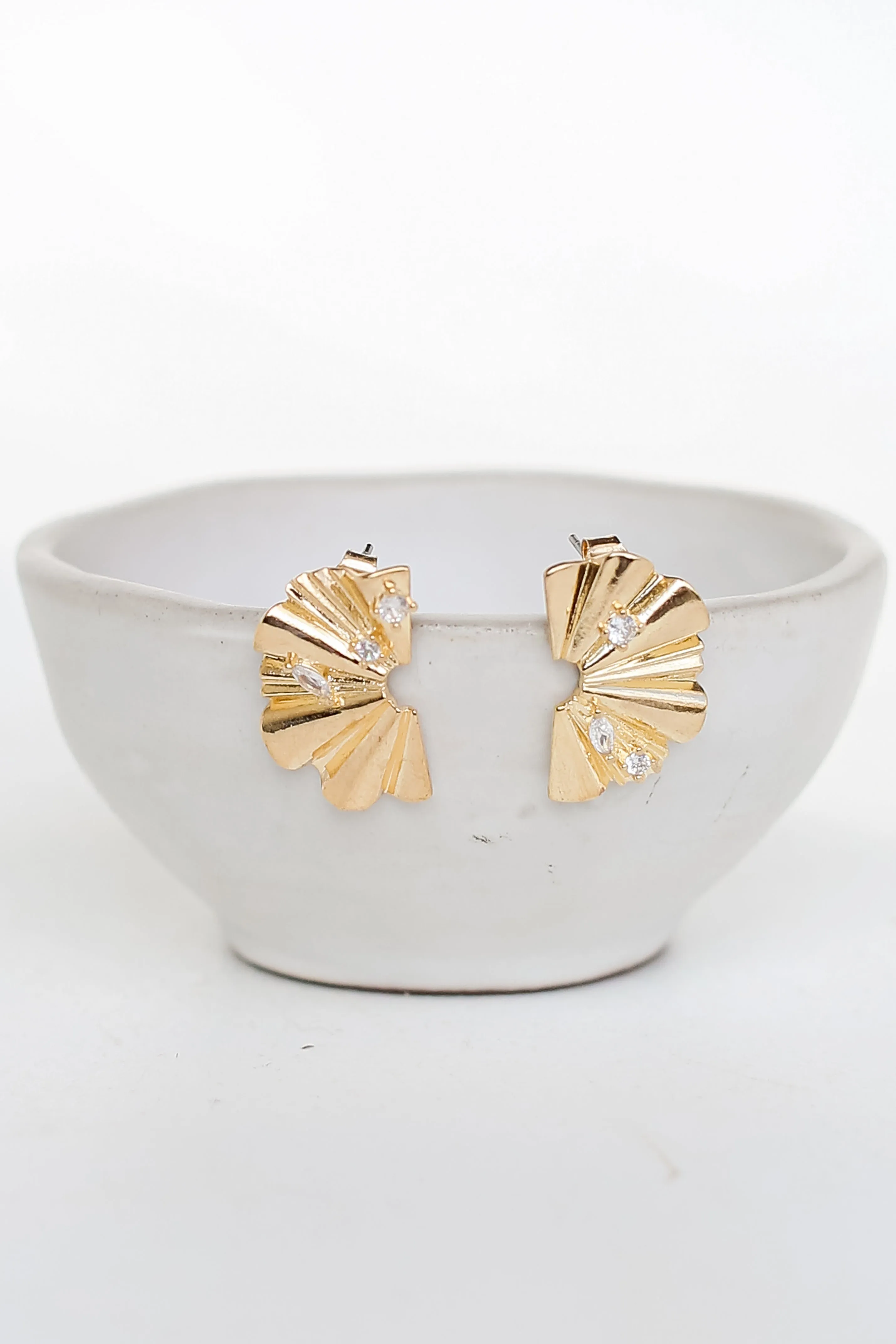 FINAL SALE - Juliette Gold Statement Stud Earrings