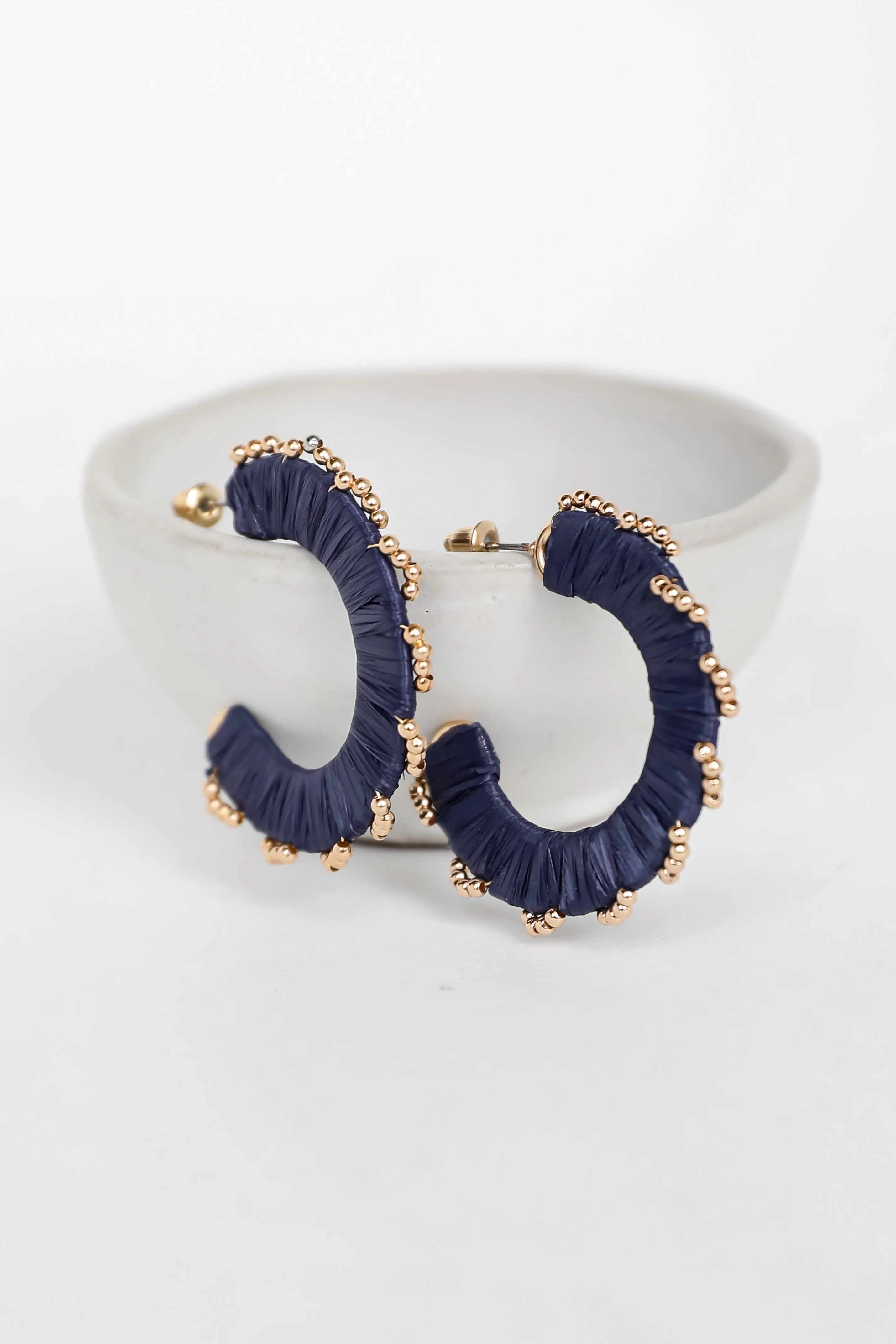 FINAL SALE - Kendall Straw Hoop Earrings