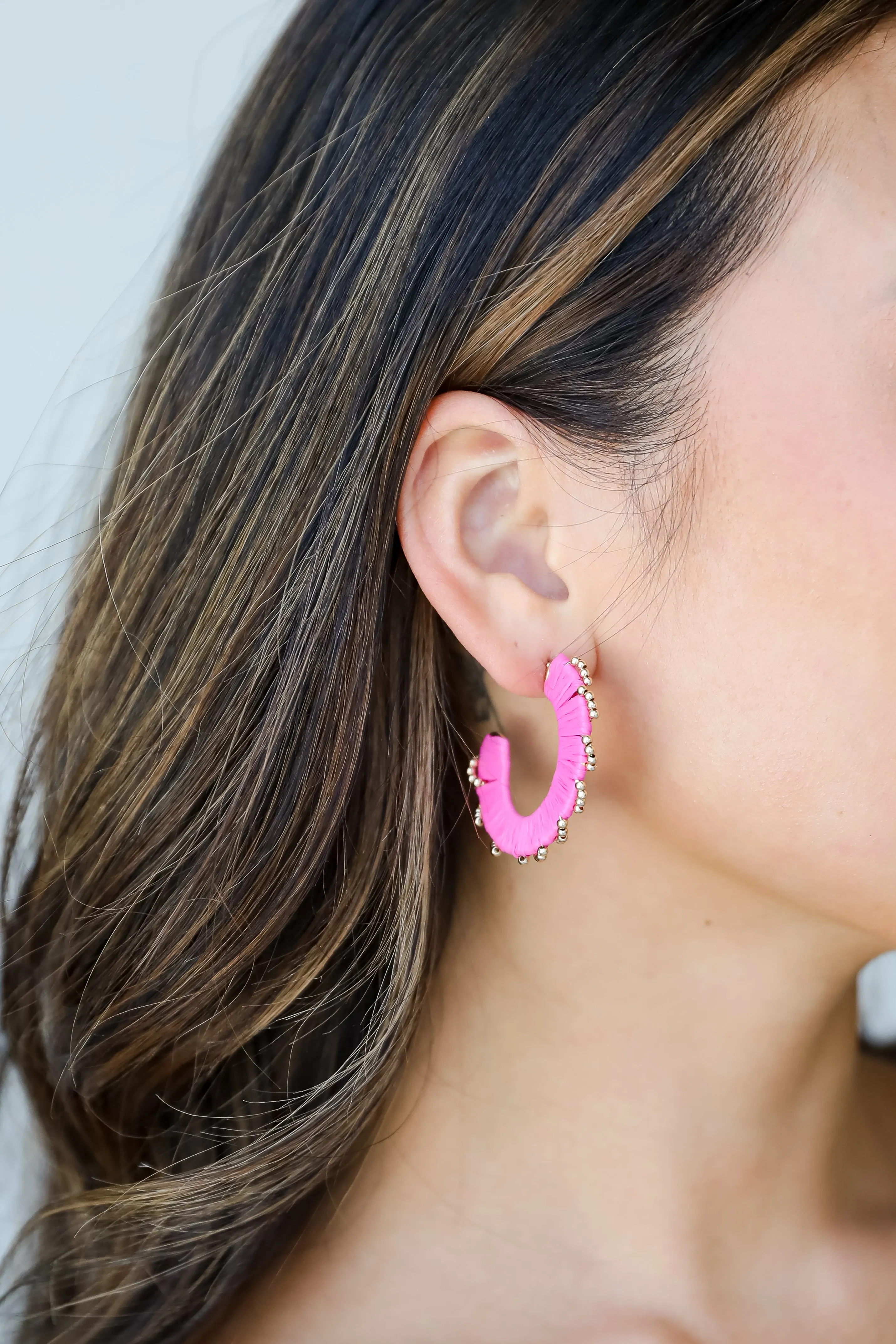 FINAL SALE - Kendall Straw Hoop Earrings