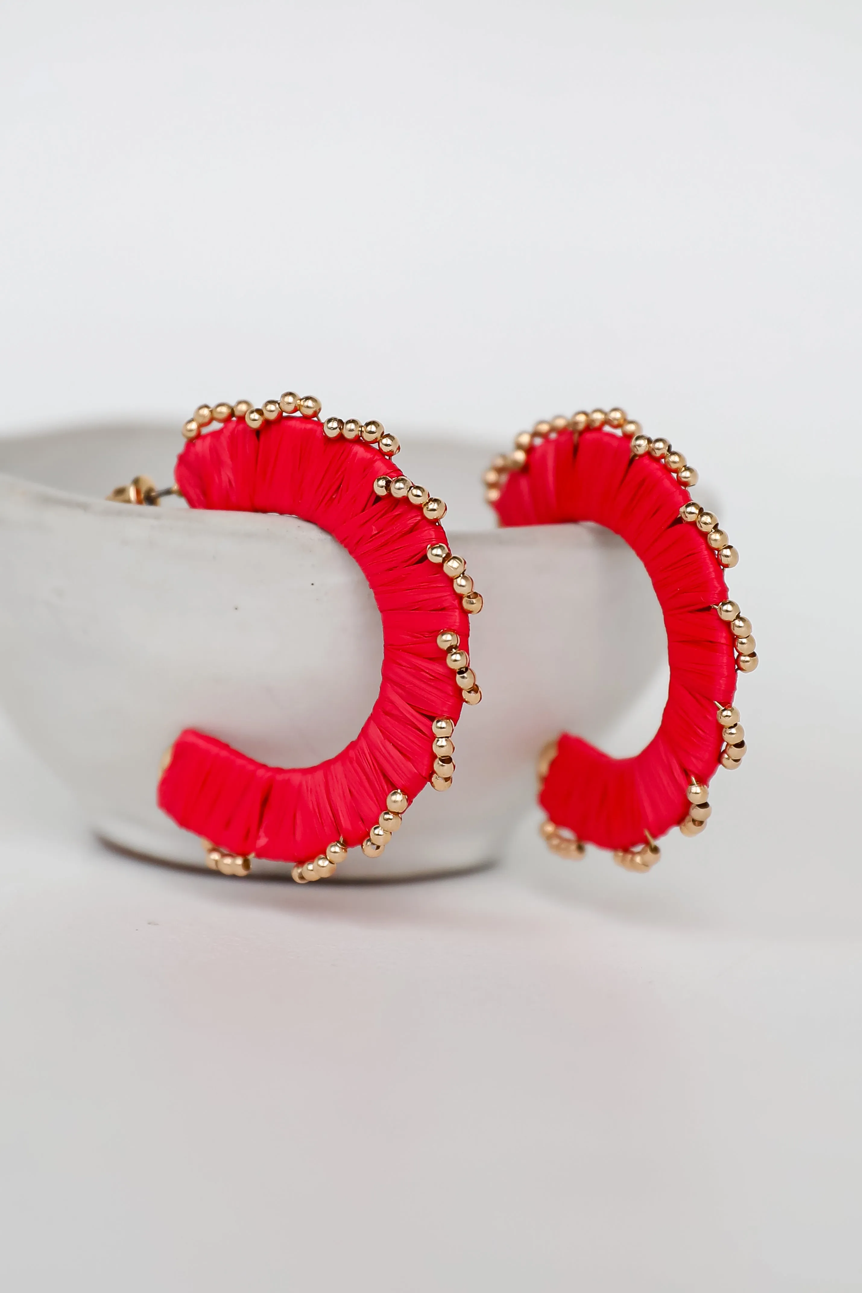 FINAL SALE - Kendall Straw Hoop Earrings