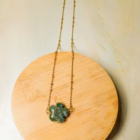 Foresta: Moss Agate Flower Choker