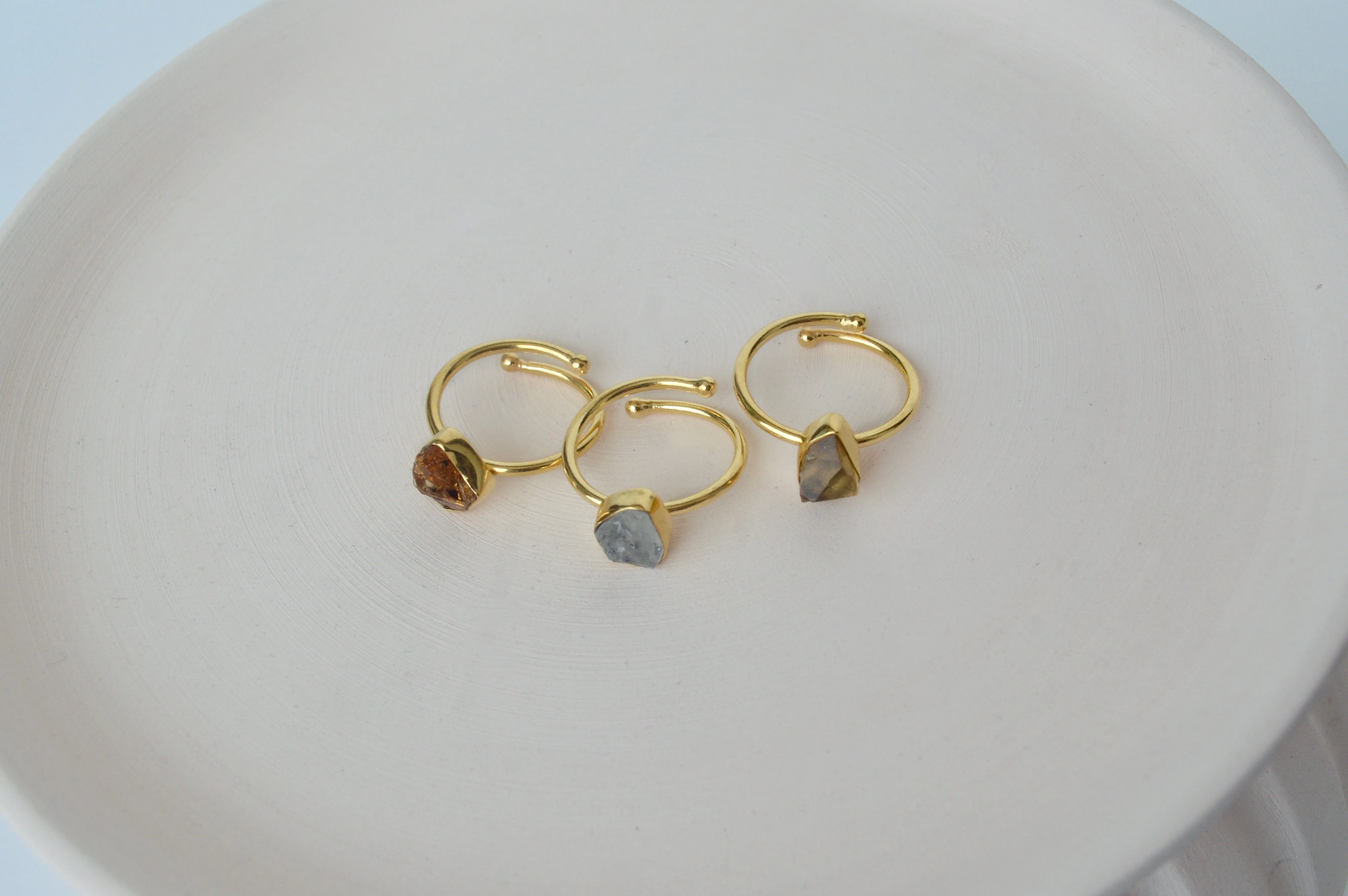 Gold Brass Set of 3 Stackable Rings