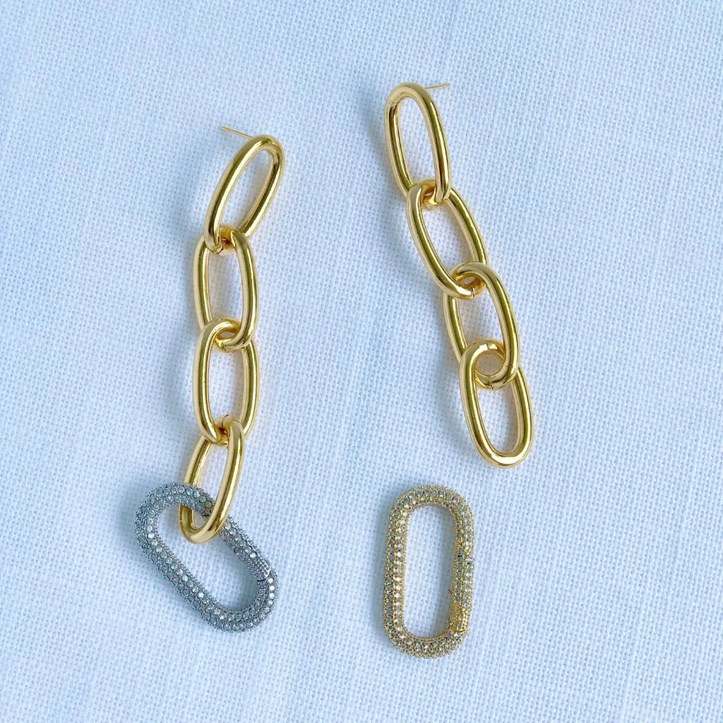 Gold Oval Pavé Clicker Clasp