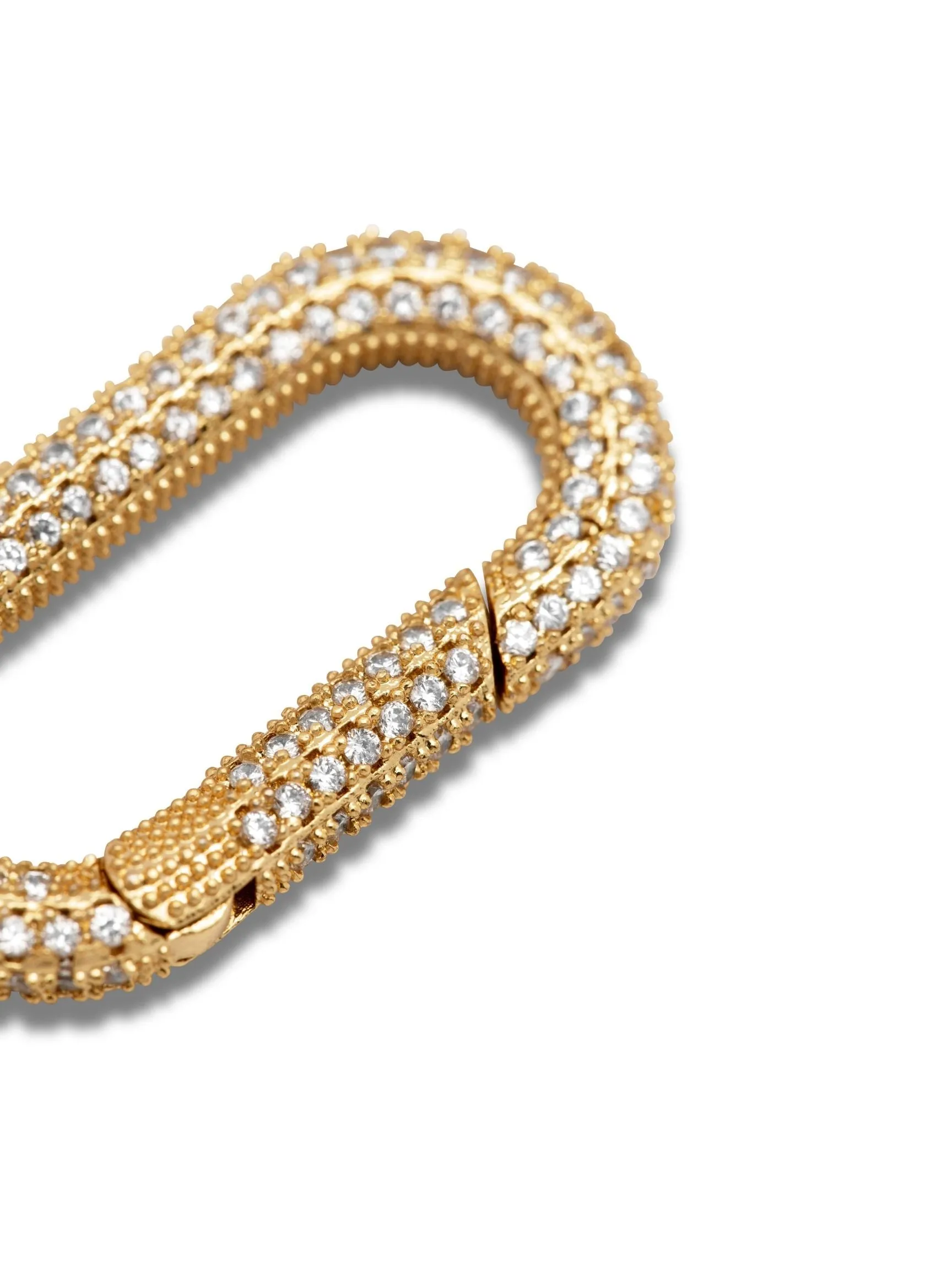 Gold Oval Pavé Clicker Clasp