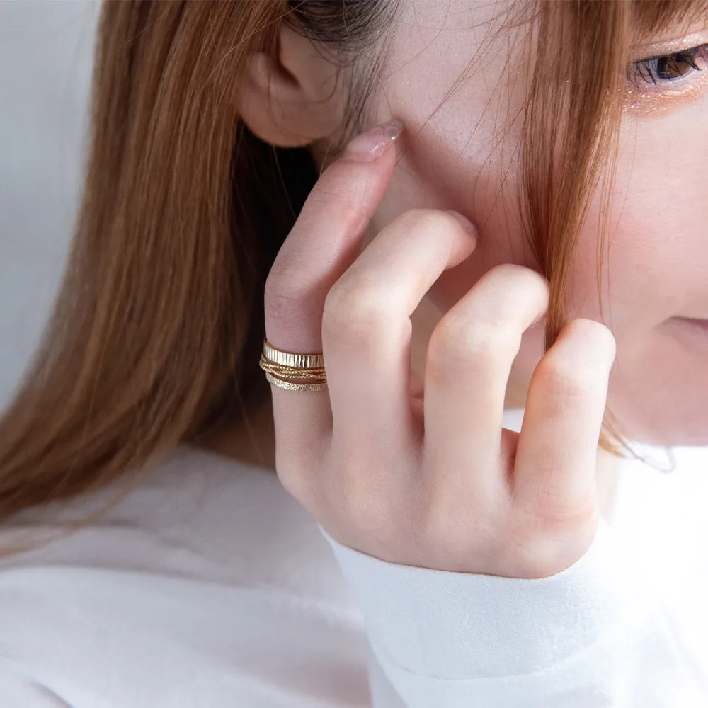 Gold Tone Cuff Ring Stack Pack