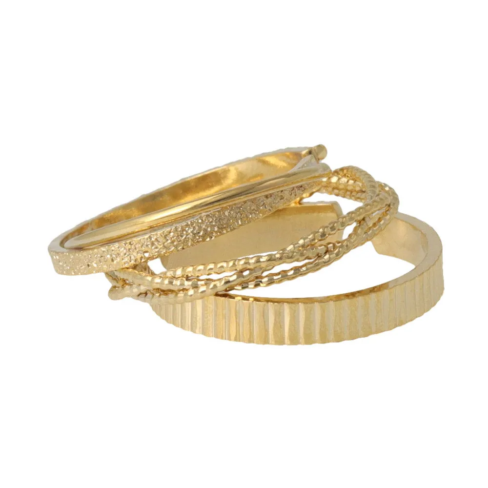 Gold Tone Cuff Ring Stack Pack