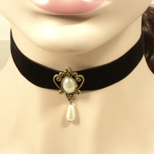 Gothic jewelry black rose necklace & pendant false collar handmade jewelry women accessories choker necklaces for women