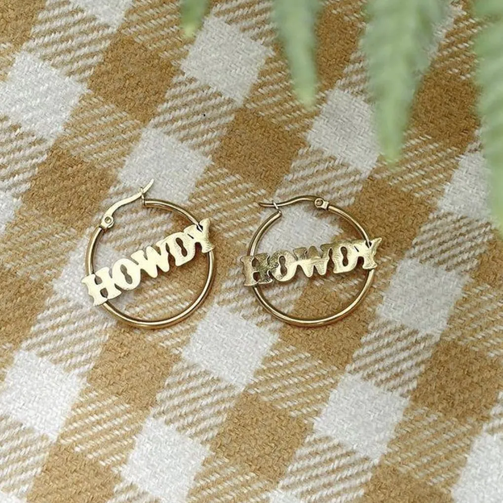 Howdy hoop earrings