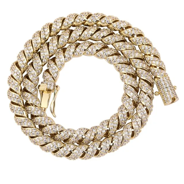 Iced Out Buckle Twist Men's Necklace